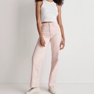 MADEWELL The Perfect Vintage Wide-Leg Jean Light Pink Wash Botanical-Dye SIZE 28
